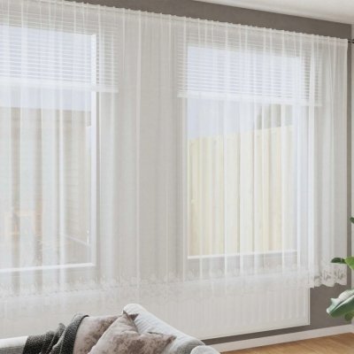 Závěsy se závěsy Květinový bílý 900 x 240 cm Polyester – Hledejceny.cz