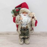 Clayre & Eef Vánoční dekorace Santa s kožichem 30 cm 18 x 30 cm – Hledejceny.cz