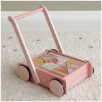 Little Dutch dřevěný vozík s kostičkami pink – Zboží Dáma
