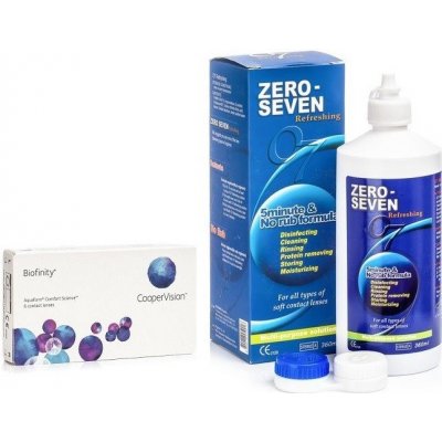 Cooper Vision Biofinity 6 čoček + Zero Seven Refreshing 360 ml – Zboží Mobilmania