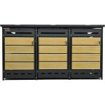 Scorpion elektro s.r.o Přístřešek na 3 popelnice D04GW3 antracit/hnědý – Zboží Dáma