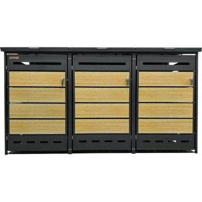 Scorpion elektro s.r.o Přístřešek na 3 popelnice D04GW3 antracit/hnědý – Zboží Dáma