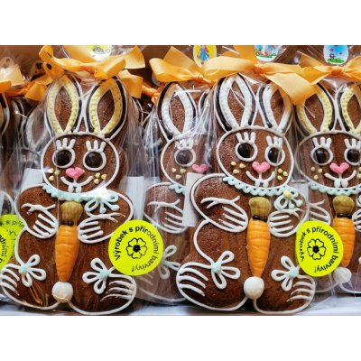 Meduňka pekařství perníkářství Zdobený perník Velikonoční Zajíc s mrkví PB 50 g – Zboží Mobilmania