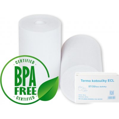 Pokladní kotouček 57/35 mm – termo, bez dutinky, 18 m (ECL) – Zboží Živě