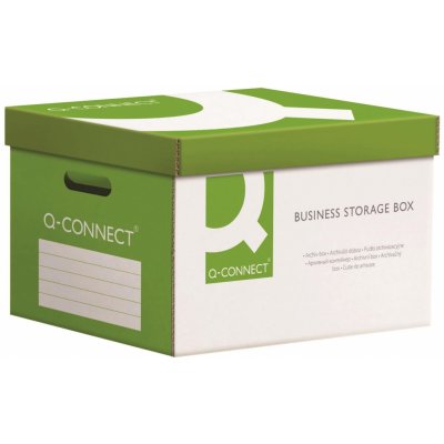 Q-Connect -Archivační krabice bílozelená, s víkem, 51,5 x 30,5 x 35 cm – Zboží Mobilmania