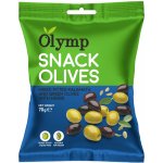 Olymp Mix Kalamata tmavé a zelené olivy bez pecky s bylinkami 70 g – Zboží Dáma