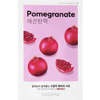 Missha Airy Fit Sheet Mask Pomegranate plátýnková maska s výtažkem z granátového jablka 19 g