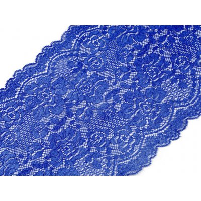 Elastická krajka / vsadka / běhoun šíře 18 cm Varianta: 5 modrá královská, Balení: 1 m – Sleviste.cz