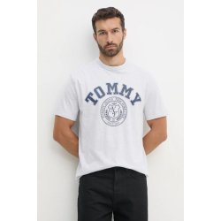 Tommy Jeans bavlněné tričko šedá s potiskem DM0DM18542