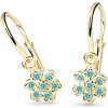 Náušnice Cutie Jewellery dětské zlaté C2746Z-Mint Green