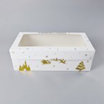 Cake star vánoční krabice bílo-zlatá s laminací L 40x20x13cm – Zboží Dáma