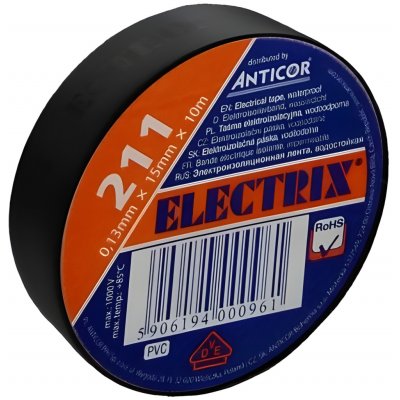 Emos F61512 Elektroizolační páska 15 mm x 10 m černá – HobbyKompas.cz