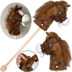 Hobby Horse Interaktivní koník Mustang na tyči se zvuky Tmavě hnědá – Sleviste.cz