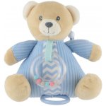 Teddies Medvěd natahovací hrací strojek s chrastítkem plyš 18x18cm modrý na kartě v sáčku – Zboží Mobilmania
