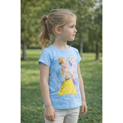 Cactus Clone dívčí tričko FROZEN ANNA A ELSA měnící flitry modrá – Zboží Dáma