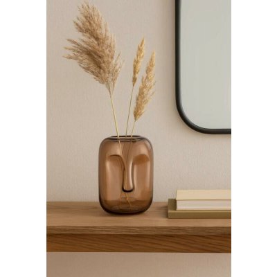 Bloomingville Skleněná váza Amida hnědá 25 cm – Hledejceny.cz