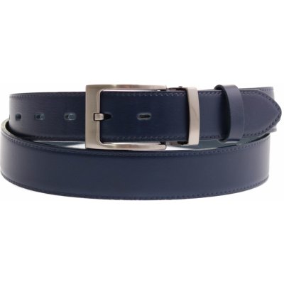 Špongr pánský kožený společenský opasek 35008 tmavě modrý – Zboží Dáma