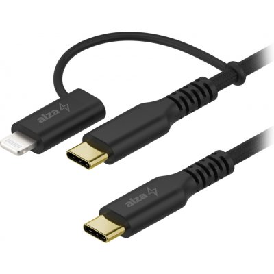AlzaPower AluCore 2in1 USB-C to USB-C/Lightning MFi 60W 1.2m APW-CBTCMFI012B – Hledejceny.cz