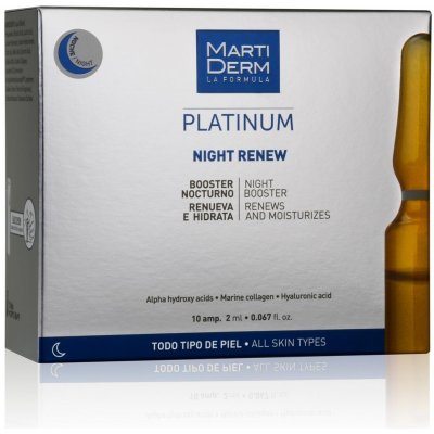 Martiderm Platinum Night Renew Ampule pro noční péči o pleť s kyselinou hyaluronovou 10 x 2 ml