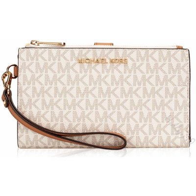 Michael Kors peněženka wristlet double zip logo vanilla – Zboží Dáma