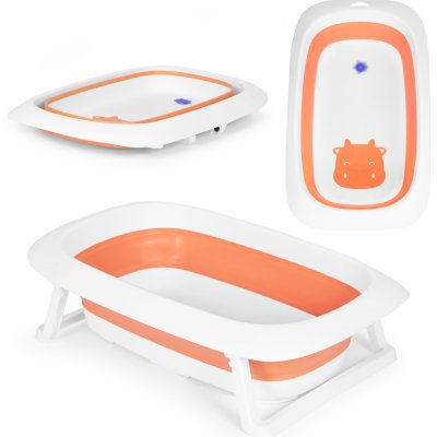 EcoToys Dětská vanička skládací vanička s odtokem 81 cm Cow oranžová – Zboží Mobilmania