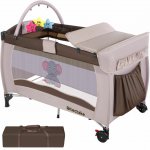 tectake 402203 slon 132x75x104cm s přebalovací podložkou a přepravní taškou hnědá – Zboží Mobilmania