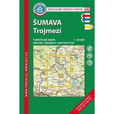 KČT 66 Šumava Trojmezí 1:50 000 Turistická mapa – Hledejceny.cz