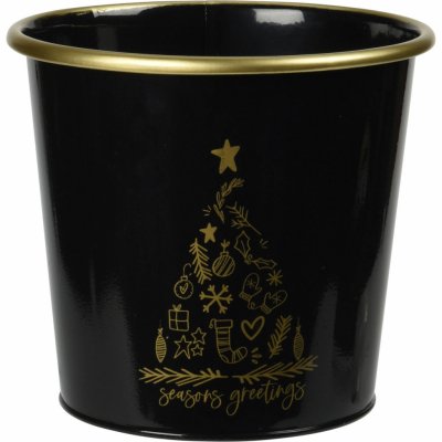 Home Styling Collection Kovový vánoční kbelík černý 10 x 11 cm barva černá – Hledejceny.cz