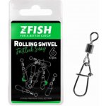 Zfish Obratlík s Karabinou Rolling Swivel & Fastlock Snap Velikost 16 Nosnost 11 kg 10 ks – Sleviste.cz