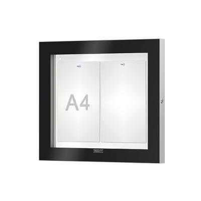 PROCITY Venkovní černá moderní vitrína Edge, 2 x A4 – Zboží Živě