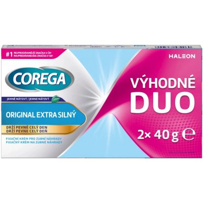 Corega Original fixační krém na umělá chrup extra silný 2 x 40 g – Hledejceny.cz