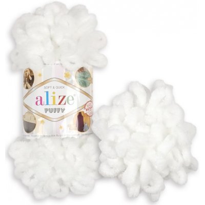 Alize Puffy 55 bílá – Zboží Mobilmania