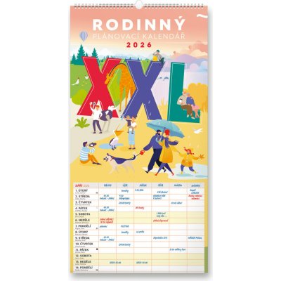 nástěnný Rodinný plánovací XXL 33 x 64 cm 2026 – Zboží Dáma