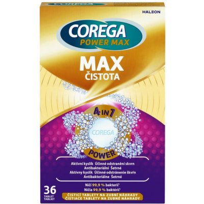 Corega Power Max Max Čistota čisticí tablety 36 ks – Zboží Dáma