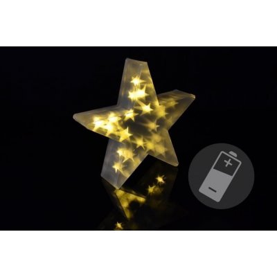 Nexos Vánoční hvězda s 3D efektem 35 cm 20 LED teple bílá – Hledejceny.cz