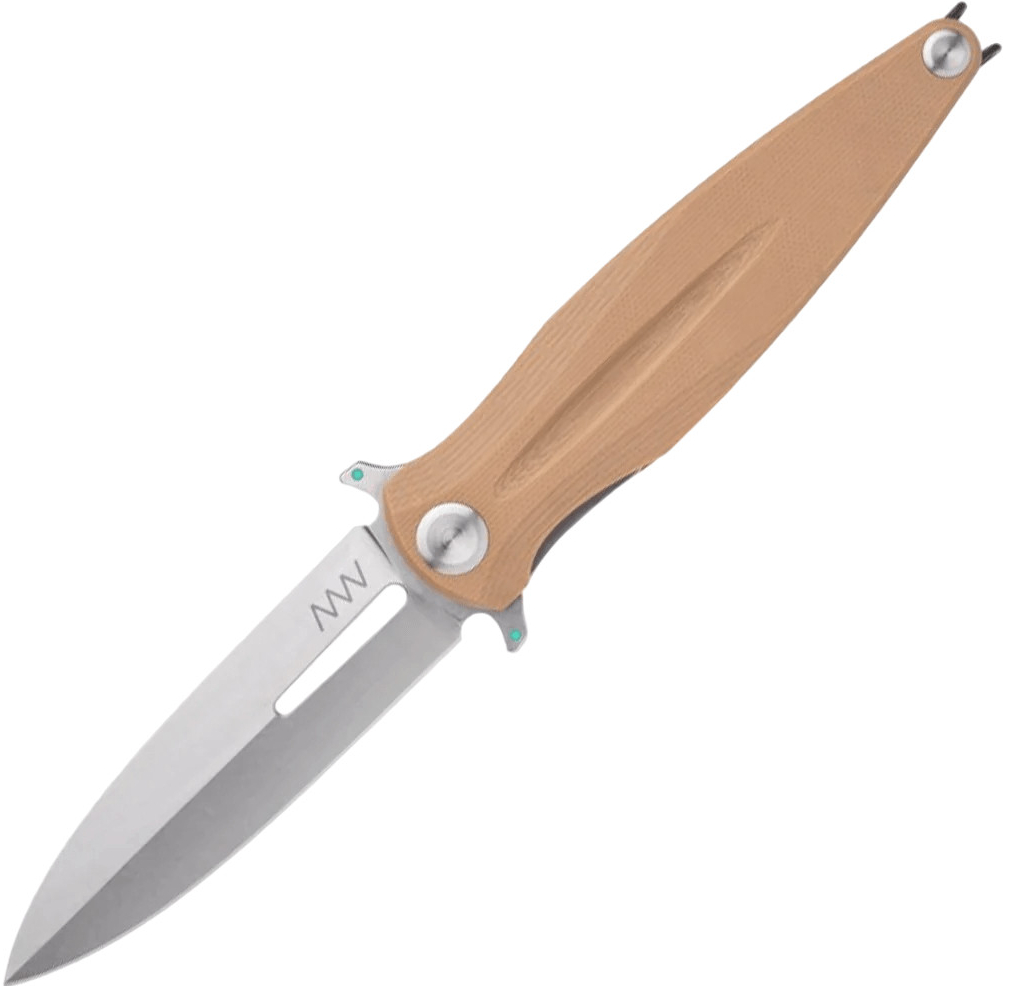 ANV Knives Z400 - Sleipner, Stonewash / Plain edge, G10 Coyote / Liner Lock ANVZ400-005