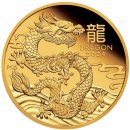 The Perth mint zlatá mince Lunární Série III Rok Draka 2024 PROOF 1/4 oz