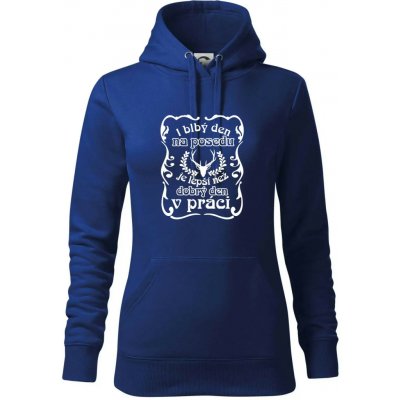 Blbý den na posedu mikina dámská Cape s kapucí Královská modrá – Hledejceny.cz