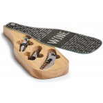 ZELLER Sada na víno tvar láhev, nerez, dřevo, sklo 10x27,8x3cm – Hledejceny.cz