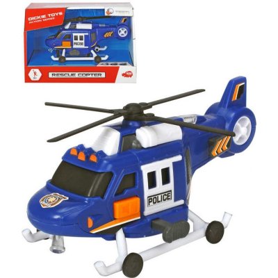 Dickie Vrtulník policejní záchranářský 18cm na baterie Světlo Zvuk