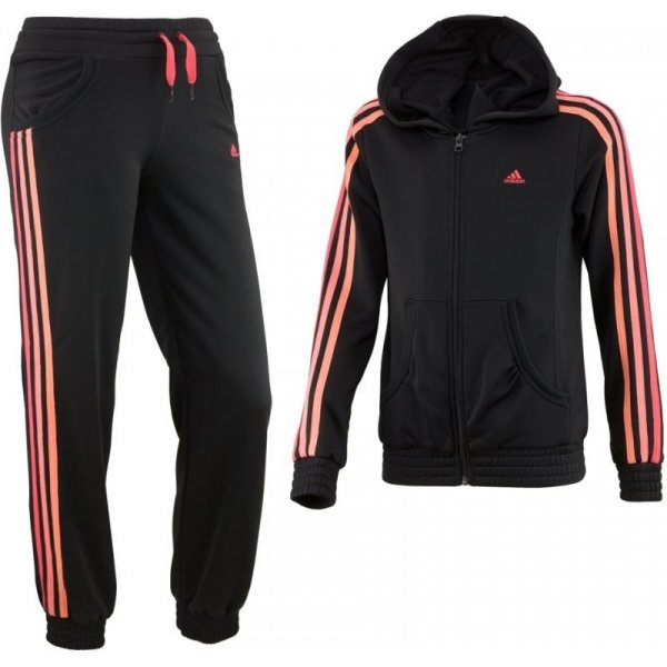 Dětská tepláková a sportovní souprava Adidas YG S Hooded PES Track Suit Closed Hem