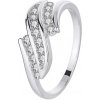 Prsteny Royal Fashion stříbrný rhodiovaný prsten Třpytivé vlnky HA YJJZ023 SILVER