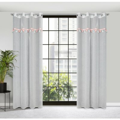 HOTOVÁ ZÁCLONA NA KROUŽKÁCH MOON 140X250 CM BÍLA – Zboží Mobilmania