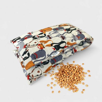 GADEO nahřívací třešňový bederní polštářek LÍSTEČKY modrá – Zboží Mobilmania