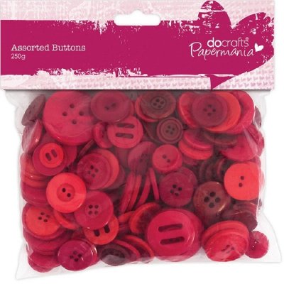 Knoflíky 250g červený mix – Zboží Dáma