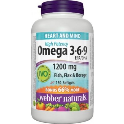 Webber Naturals Omega 3-6-9 Extra Strenght 150 tablet – Zboží Mobilmania