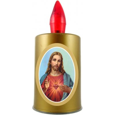 Maják Svíce LED hřbitovní zlatá Ježíš Kristus – Zboží Mobilmania