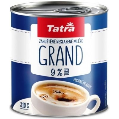 Tatra Grand Zahuštěné neslazené mléko 9% 310 g od 40 Kč - Heureka.cz