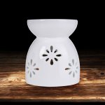 Dedra Keramická aromalampa s krajkovým dekorem lesklá bílá květy – Hledejceny.cz