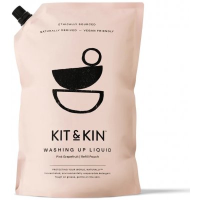 Kit & Kin Prostředek na mytí nádobí Růžový grapefruit náhradní náplň 1 l – Zboží Dáma